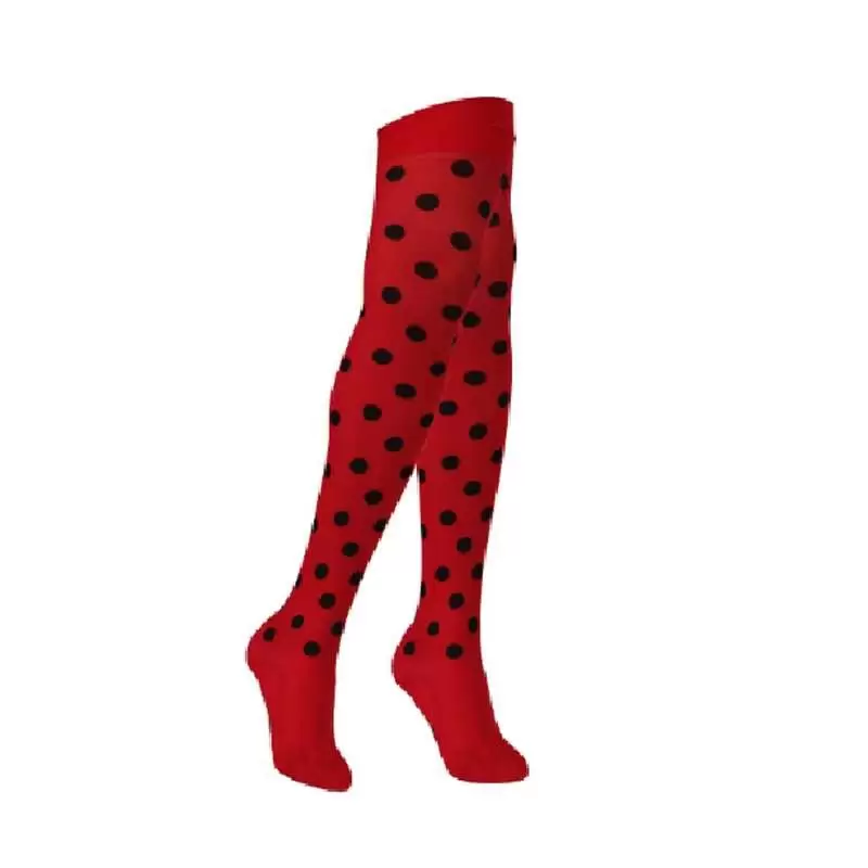 CALZE COCCINELLA - ROSSE POIS NERE PER CARNEVALE E FESTE IN MASCHERA