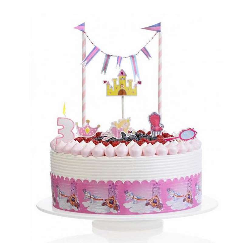 Topper torta principessa - decorazione con bordotorta