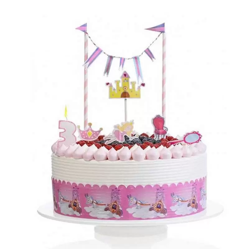 TOPPER TORTA PRINCIPESSA - DECORAZIONE CON BORDOTORTA