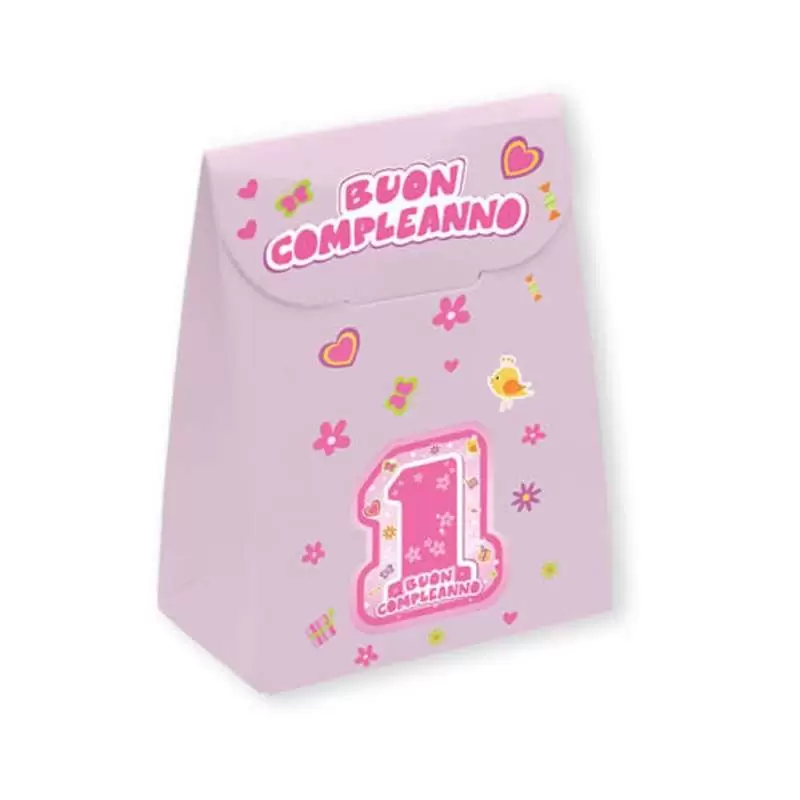SCATOLA PORTA CONFETTI - PRIMO COMPLEANNO ROSA O CELESTE