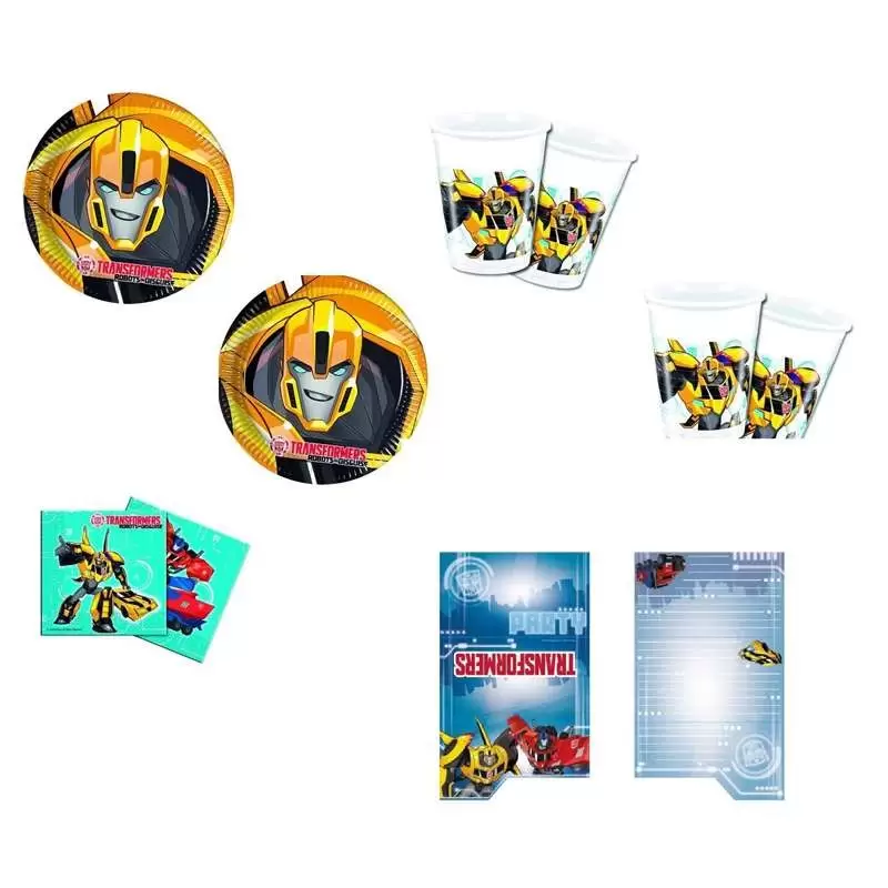 KIT N.23 TRANSFORMERS - ACCESSORI TAVOLA E INVITI DI COMPLEANNO