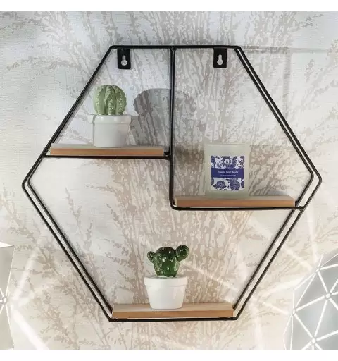 MENSOLA ESAGONALE IN FERRO - DECORAZIONE DA PARETE