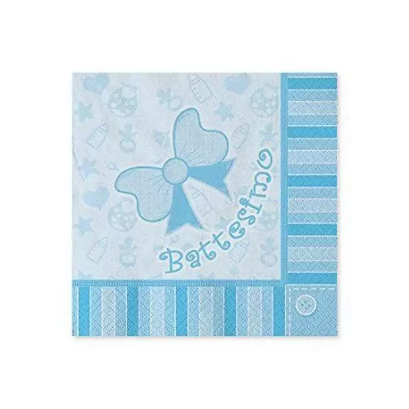 KIT N.54 BATTESIMO CELESTE - FIOCCO QUADRATO ACCESSORI TAVOLA