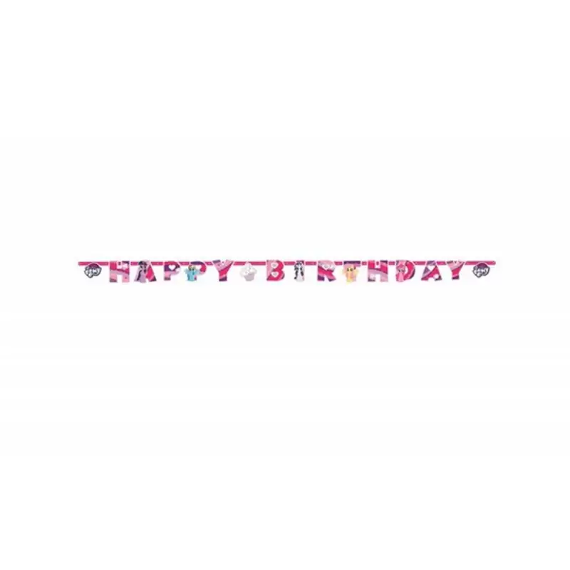 GHIRLANDA FESTONE HAPPY BIRTHDAY COMPLEANNO BAMBINA LITTLE PONY 