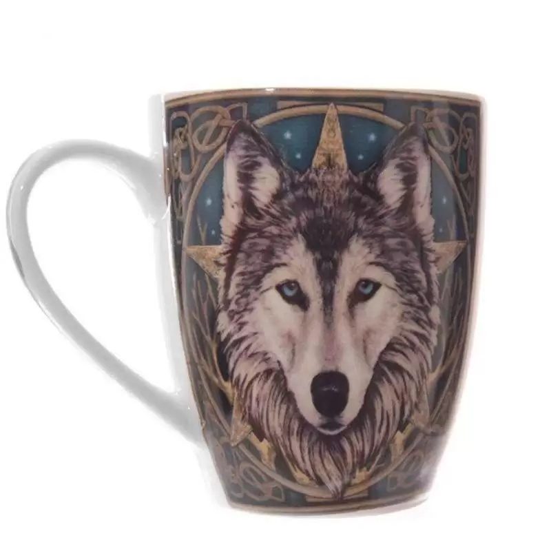 TAZZA PER COLAZIONE - CON STAMPA DI UN LUPO