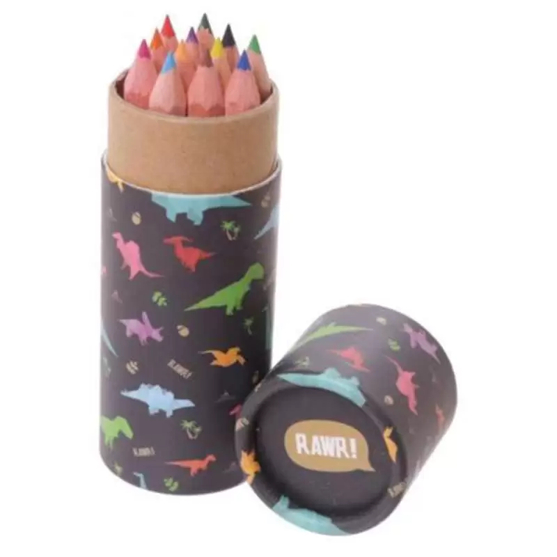 TUBI PORTA MATITE DINOSAURI - CON PASTELLI