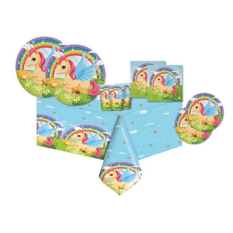 KIT N.4 CAVALLO ALATO - ACCESSORI PER LA TAVOLA A TEMA UNICORNO