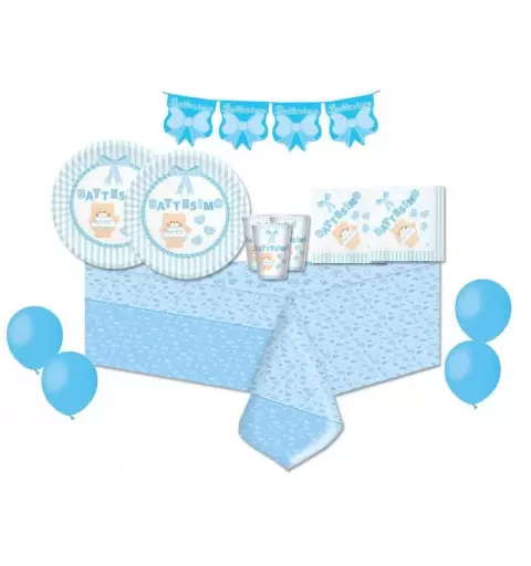 BATTESIMO CULLA CELESTE KIT N 1