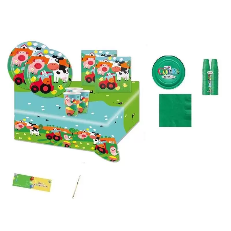 KIT N.7 FUN FARM - ARTICOLI PER LA TAVOLA A TEMA FATTORIA