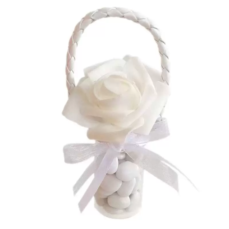 PROVETTE BOMBONIERA - CON ROSE BIANCHE ADESIVE
