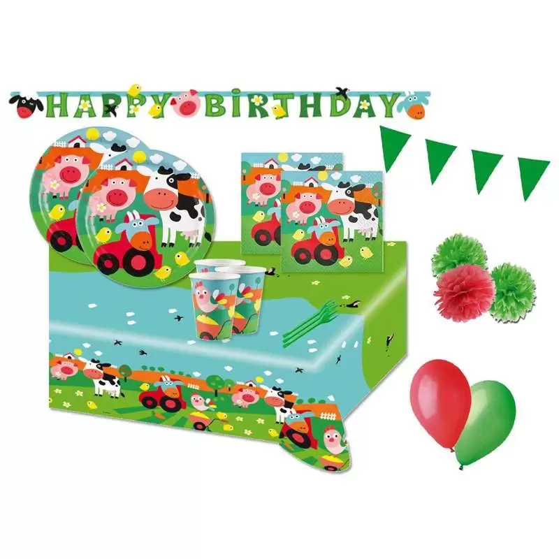 KIT N.54 FUN FARM - ADDOBBI COMPLEANNO ALLEGRA FATTORIA