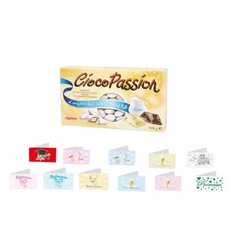 CONFETTI CIOCOPASSION AL LATTE - CON BIGLIETTINI BOMBONIERA NUOVI