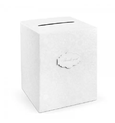 CARD BOX BIANCA CON SCRITTA - SCATOLA PER MATRIMONIO