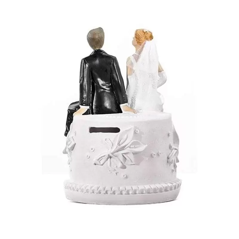 SPOSI SEDUTI SULLA TORTA - CAKE TOPPER CON SALVADANAIO