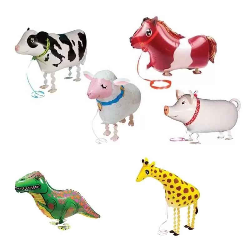 PALLONCINO MYLAR PET WALKER ANIMALI FATTORIA PALLONE CAMMINANTE