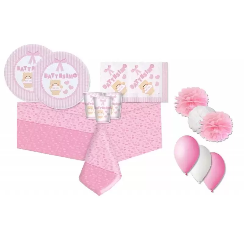 KIT N.49 BATTESIMO CULLA ROSA - COORDINATO TAVOLA