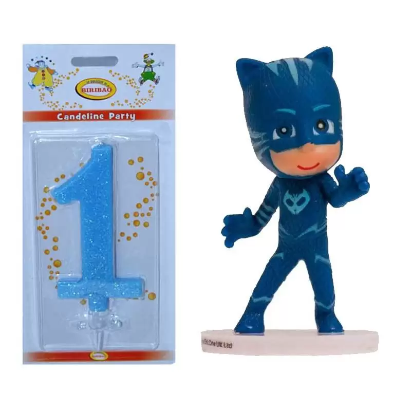 STATUINA GATTOBOY CON CANDELINA - PER TORTA DI COMPLEANNO
