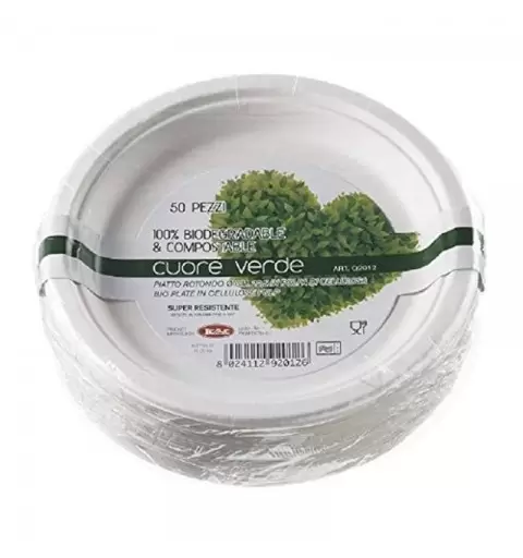 PIATTI ROTONDI BIODEGRADABILI - 50 PZ
