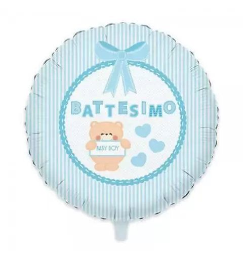 FOIL BATTESIMO CELESTE – CON ORSETTO E CUORICINI