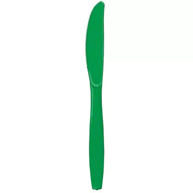 COLTELLI VERDI DI PLASTICA - 24 PZ