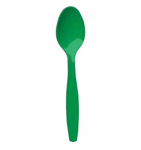 Cucchiai verdi di plastica - 24 pz