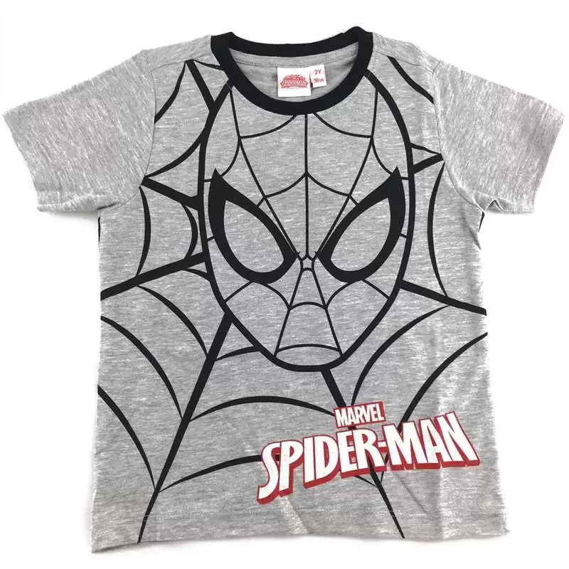 T-SHIRT SPIDERMAN - GRIGIA E NERA MANICHE CORTE