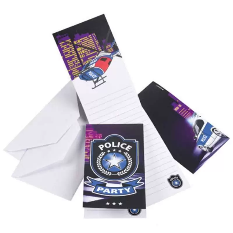 INVITI DI COMPLEANNO POLIZIA - 8 PZ