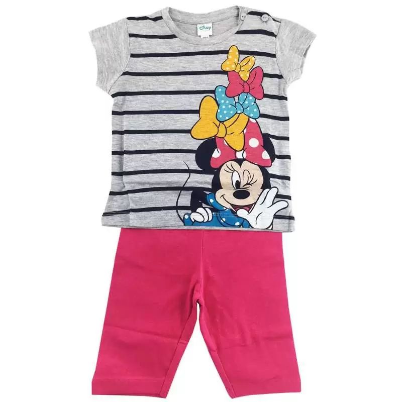 COMPLETINO MINNIE PER BAMBINA – FUCSIA E GRIGIO