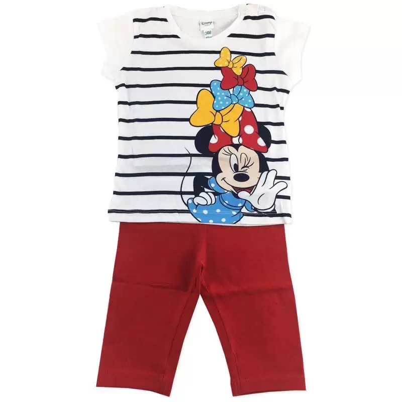 COMPLETINO MINNIE PER BAMBINA - ROSSO E BIANCO