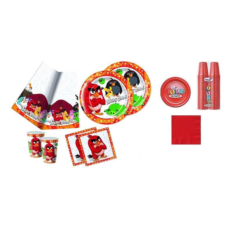 KIT N.7 ANGRY BIRDS NEW - CON MONOCOLORE ROSSO