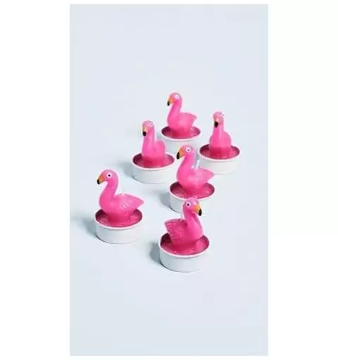 CANDELE A FORMA DI FENICOTTERO ROSA - TEA LIGHT