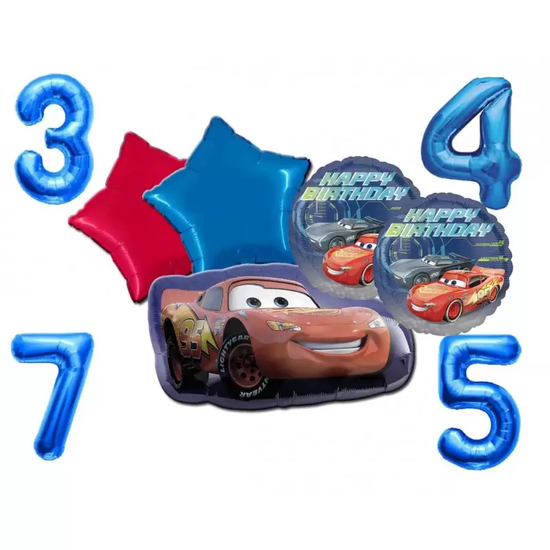 BOUQUET PALLONCINI FOIL CARS SAETTA MC QUEEN KIT N 3