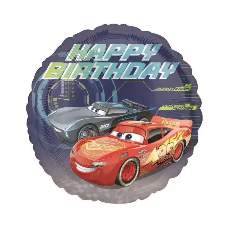 PALLONCINO FOIL CARS 3 HAPPY BIRTHDAY