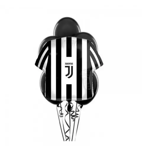 COMPOSIZIONE DI PALLONCINI JUVENTUS - CON FOIL MAGLIETTA
