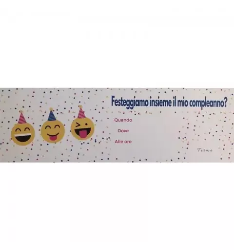 INVITI DI COMPLEANNO EMOTICON SMILE - 15 PZ