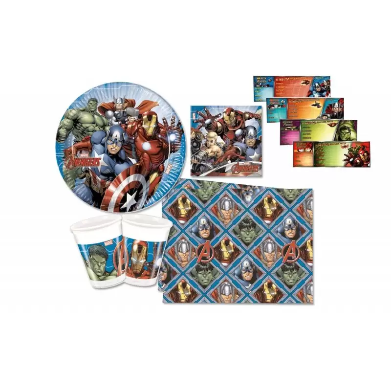 COMPLEANNO AVENGERS POWER CON BLOCCHETTO INVITI KIT N9