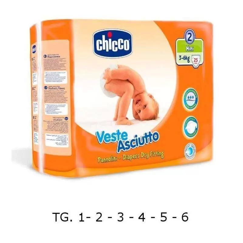 PANNOLINI CHICCO VESTE ASCIUTTO - VARIE TAGLIE