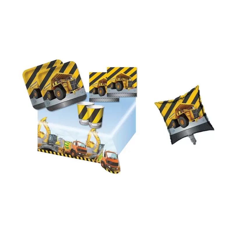 KIT N.10  - KIT COMPLEANNO BULLDOZER  RUSPE + PALLONCINO FOIL