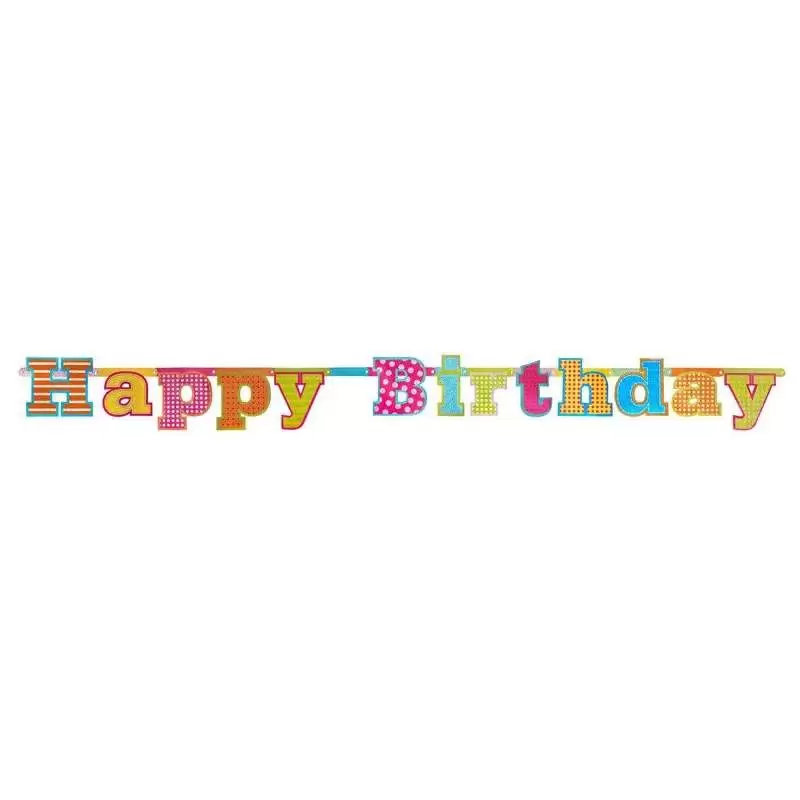 GHIRLANDA HAPPY BIRTHDAY MULTICOLOR - FESTONE BUON COMPLEANNO