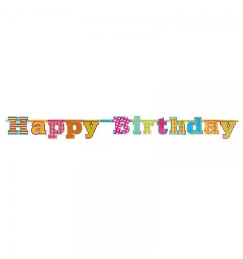 GHIRLANDA HAPPY BIRTHDAY MULTICOLOR - FESTONE BUON COMPLEANNO