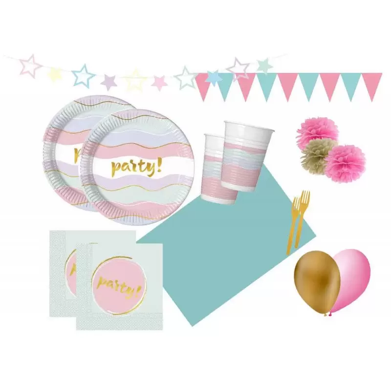 KIT N.54 ELEGANT PARTY - CON FORCHETTE E PALLONCINI