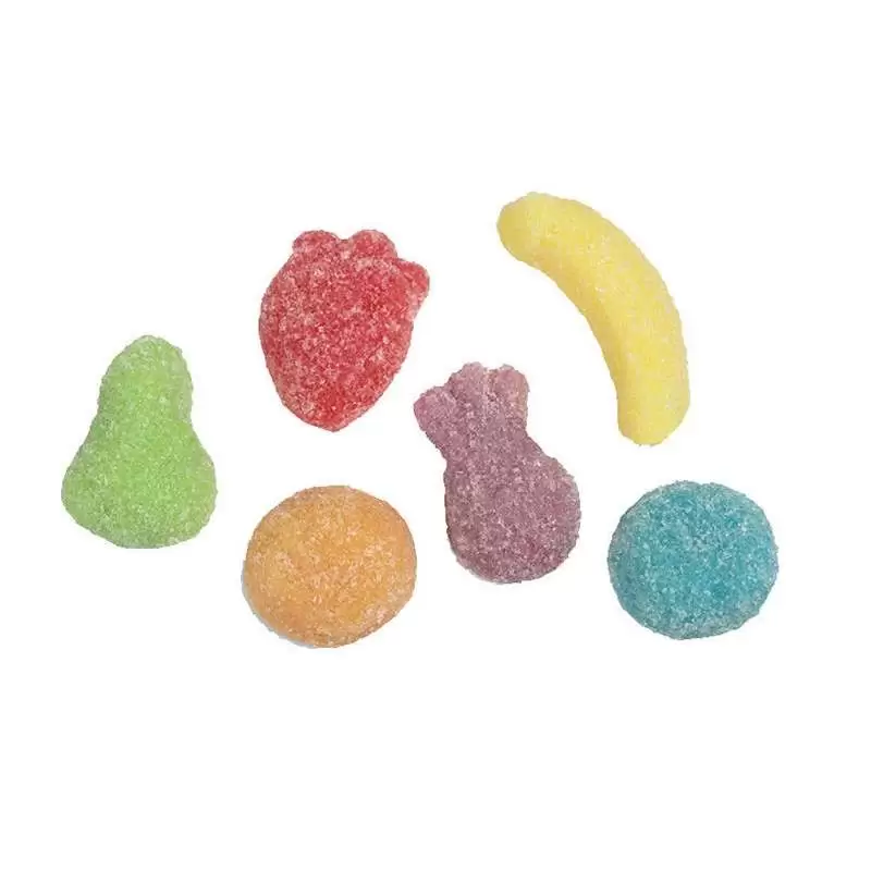 CARAMELLE ZUCCHERATE A FORMA DI FRUTTA COLORATA - GOMMOSE