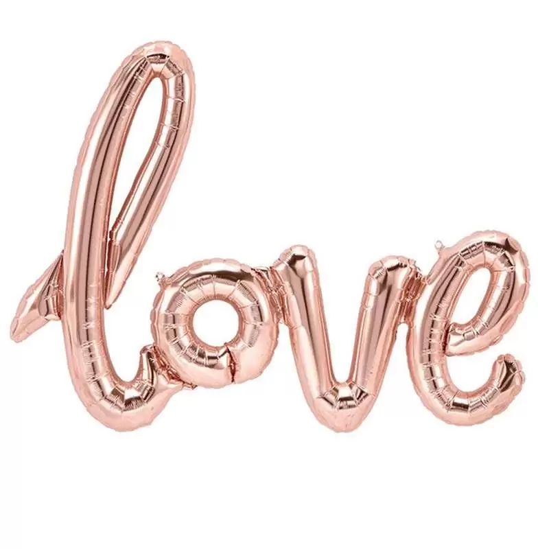 SCRITTA LOVE ROSE GOLD - PALLONCINO FOIL