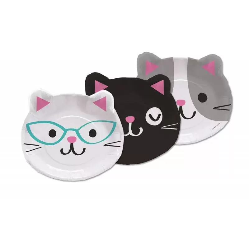 Piatti sagomati gatto - piatti gattini purrfect party