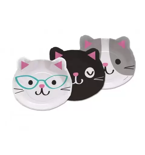 Piatti sagomati gatto - piatti gattini purrfect party