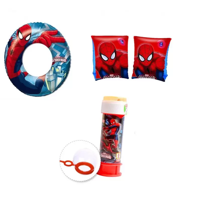 SET MARE BRACCIOLI PALLA CIAMBELLA SPIDERMAN