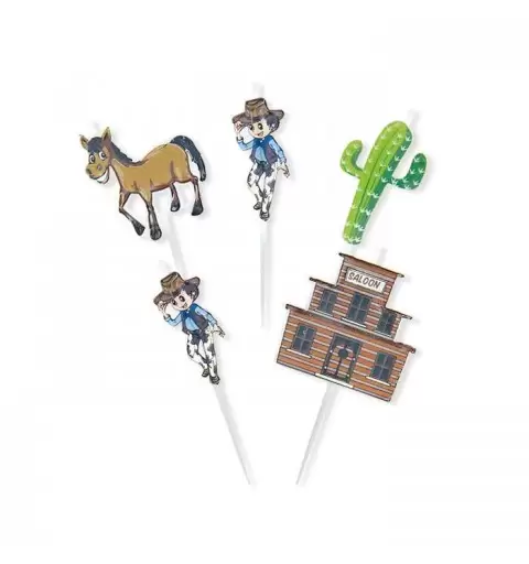 CANDELINE COWBOY - DECORAZIONE PER TORTA FAR WEST