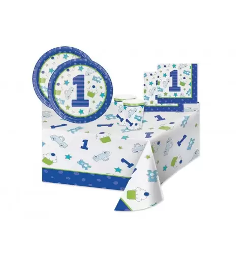 KIT N.3 PRIMO COMPLEANNO DOODLE CELESTE