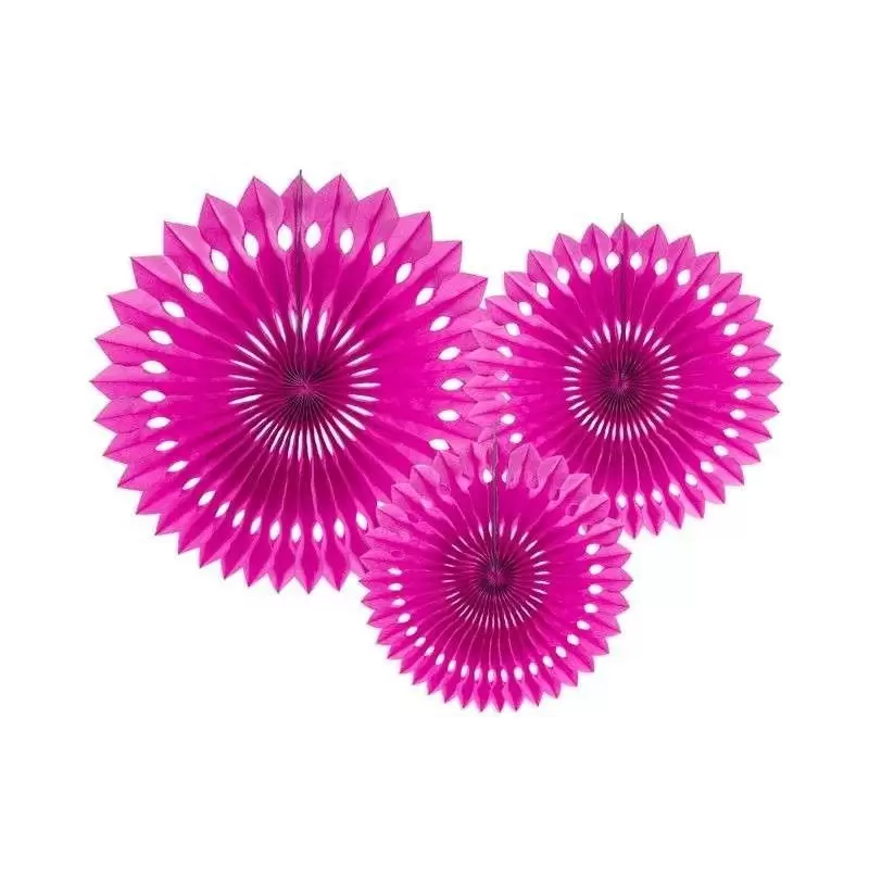 ROSONI DECORATIVI FUCSIA IN CARTA - PENDENTI PER FESTE