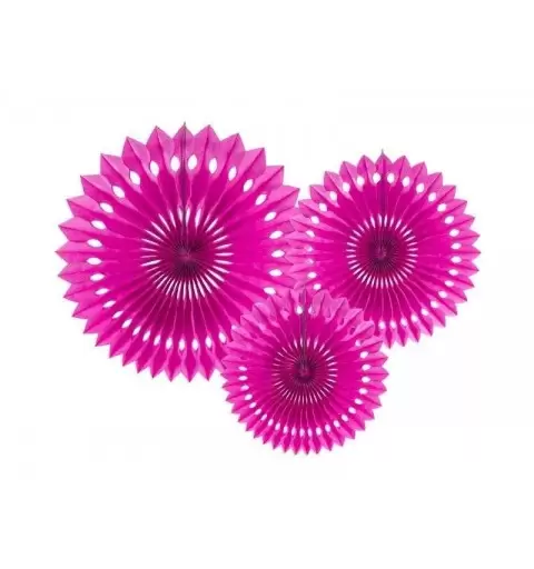 ROSONI DECORATIVI FUCSIA IN CARTA - PENDENTI PER FESTE
